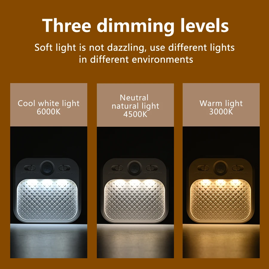 1-4 Pack Led Night Light with Motion Sensor Rechargeable Magnet Dimmable White RGB Wireless Wall Lamp for Stairs Cabinet Hallway