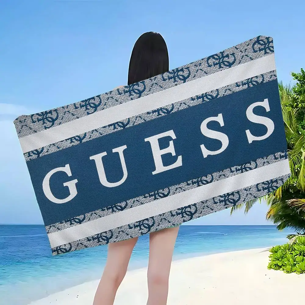 Fashion Brand G-Guess Luxury Logo Anime Beach Swimming Towel Soft Absorbent Washcloth Children's Gifts for Kids Travel