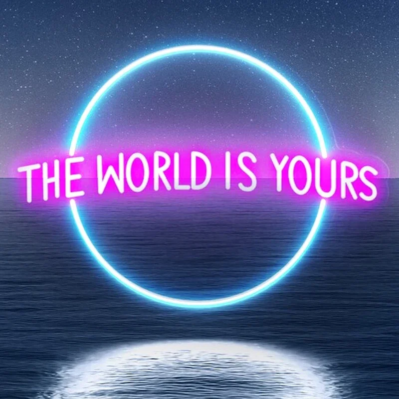 The World Is Yours Led Neon Sign Custom Neon Sign, Game Room Neon Sign Bedroom Wedding Gift Custom Wedding Decor Home Decor