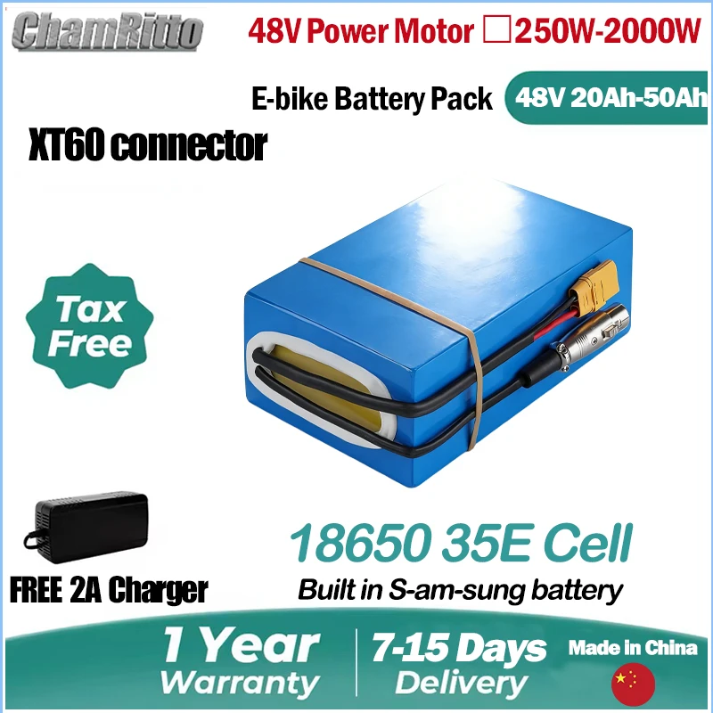 

Electric Bicycle Li-ion Battery 48V 20ah 1000w Akku 750w 14 30ah 40ah 1500w Bateria Para 35 50ah 2000w Li tio Electric Bike Accu