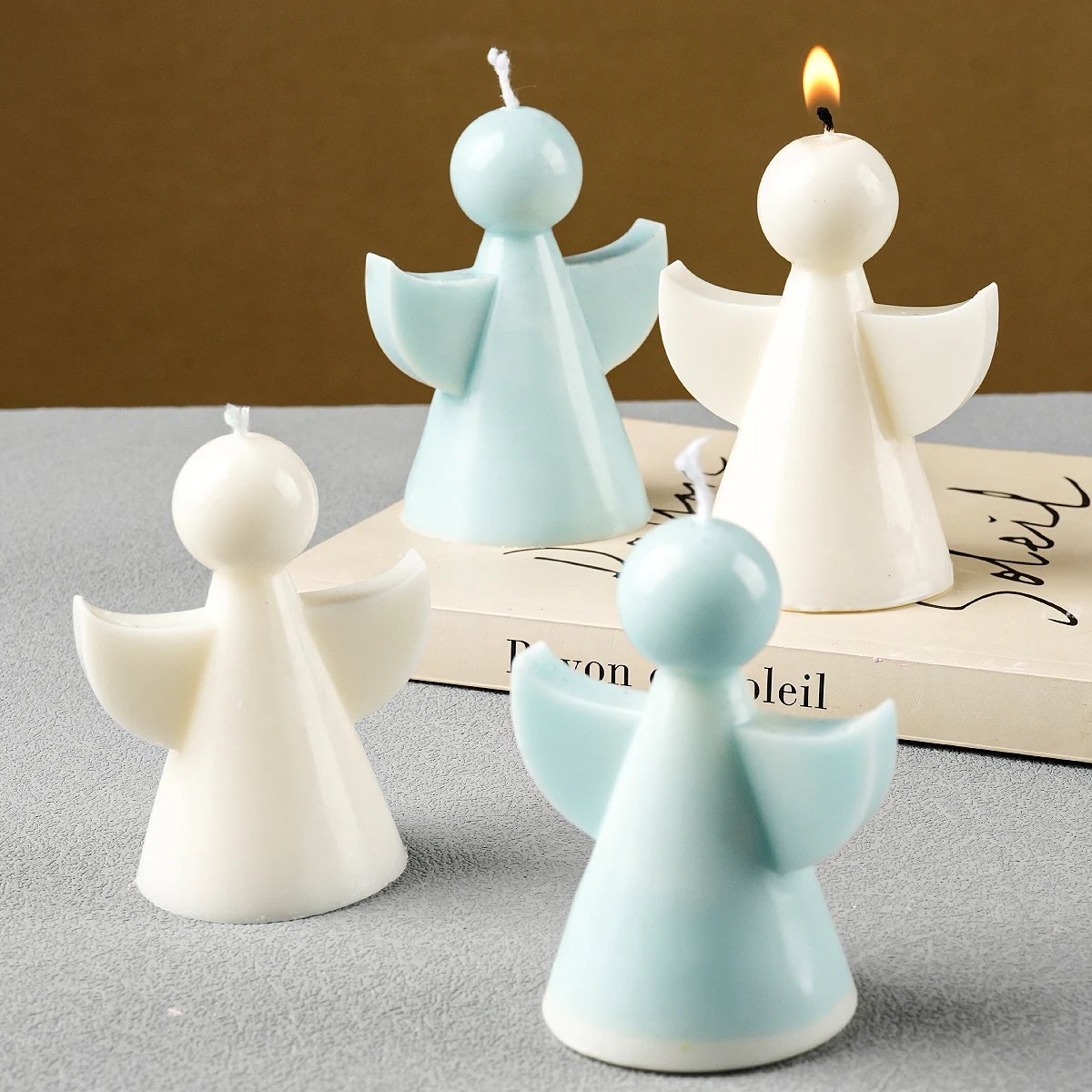 3D Cute Angel Shape Candle Silicone Mold DIY Scented Candles Soap Molds Plaster Resin Concrete Craft Gift Making Home Decoration