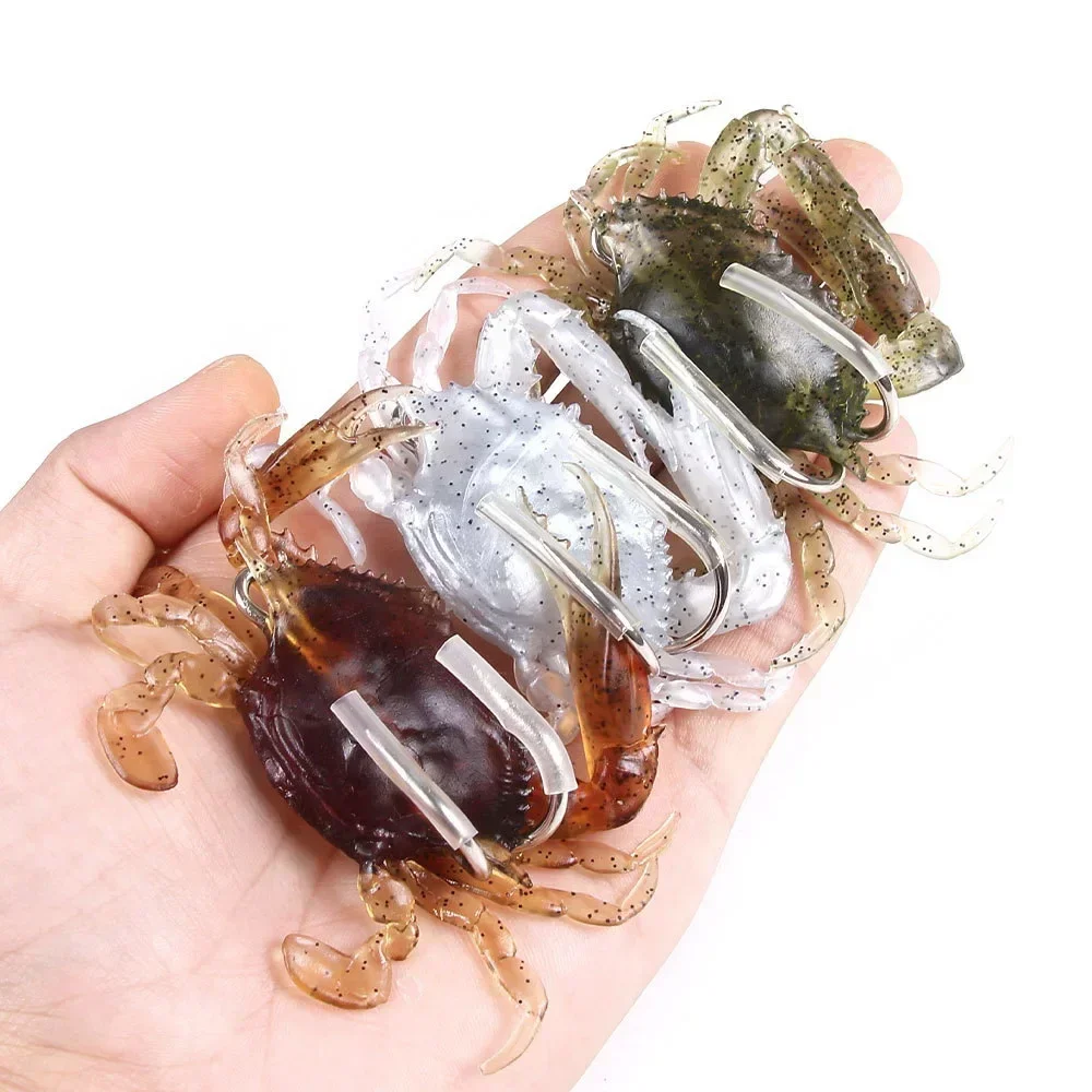 5/10PCS Saltwater 3D Crab Soft Bait Perch MagneticGazami Cod Sea Fishing Hooks FishingTackle Fishing Bait Sea Fishing Tip Hooks