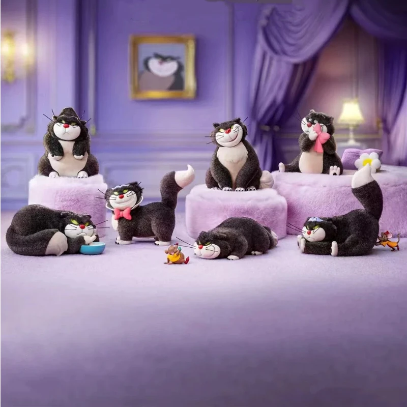 Коллекционная фигурка-сюрприз Cinderella Mischievous Cat Lucifer Blind Box: флокированная модель, игрушка, украшение, подарок