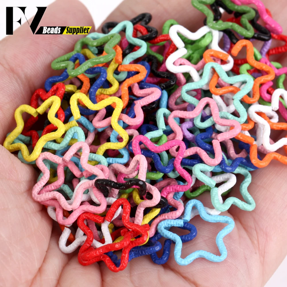 20pcs/lot 15mm Star Twisted Open Split Rings Jump Rings Connector For Jewelry Makings Findings DIY Handmade Supplies Accessories