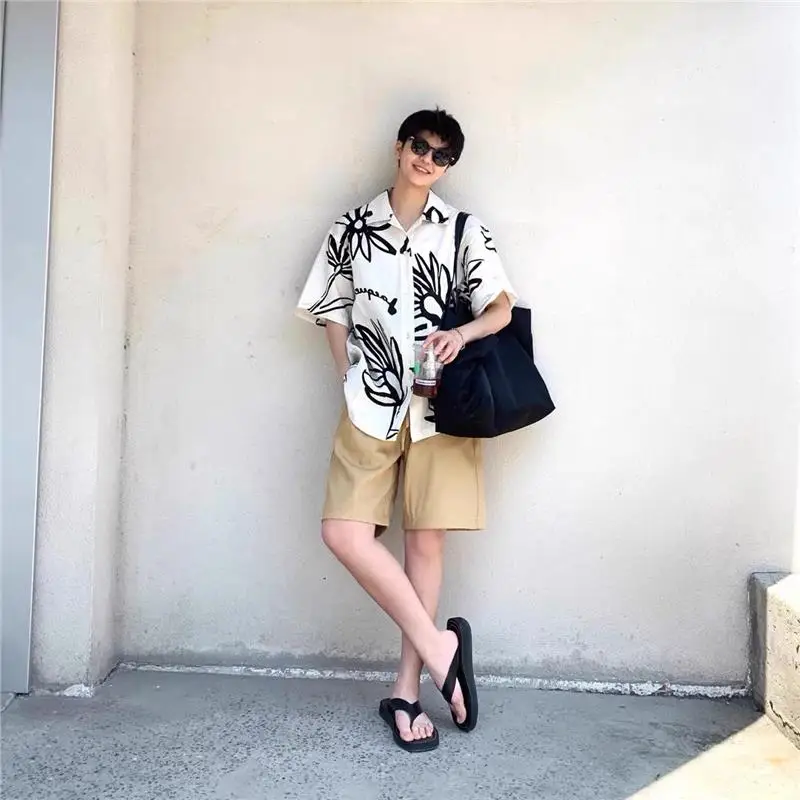 

Оверсайз рубашка унисекс (до 300 фунтов), весна-осень, свободный крой, с принтом в стиле INS, повседневная, молодежная, летняя