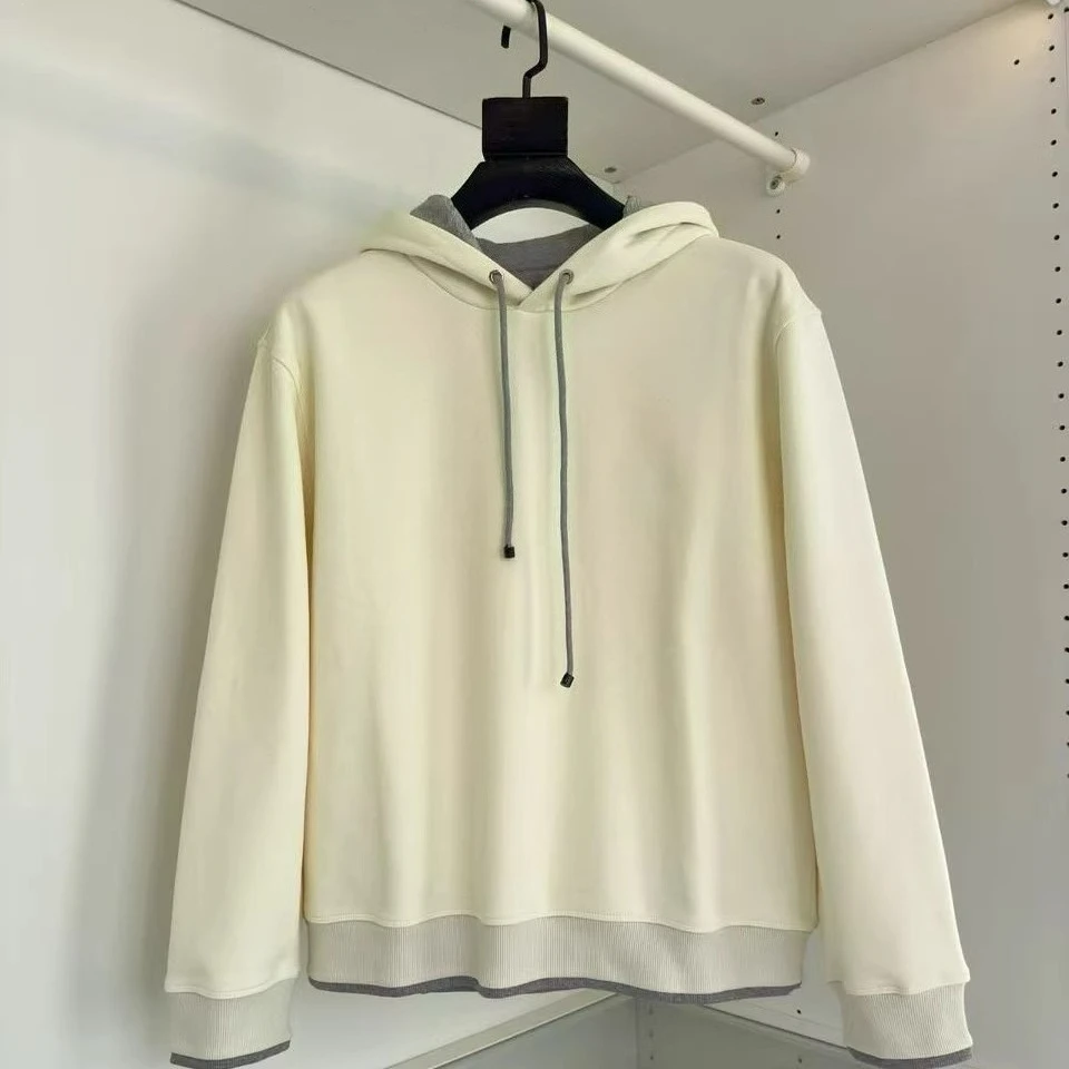 

BC итальянский осенне-зимний новый модный повседневный свитер с капюшоном на шнурке, мужской стиль старых денег, контрастного цвета, с длинными рукавами