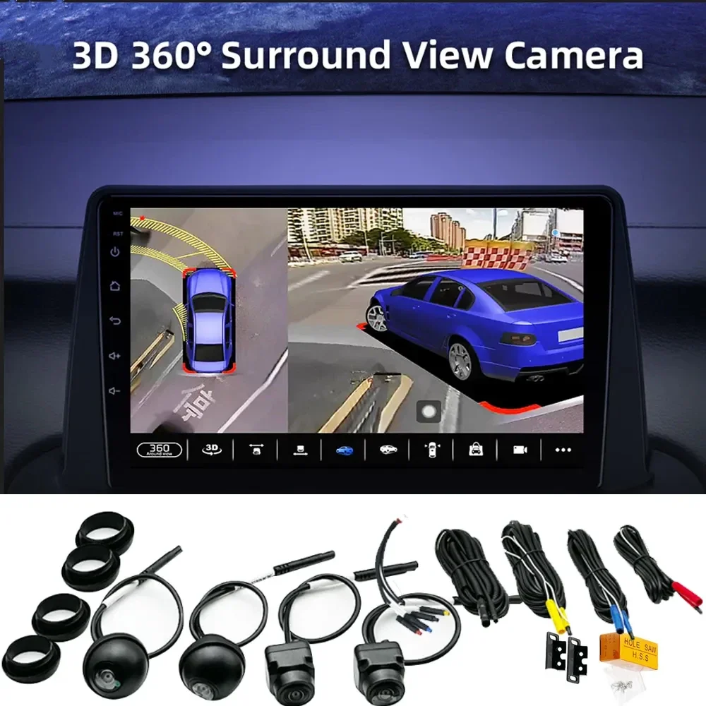 

360° Panoramic Camera 720P HD Rear/Front/Left/Right 360 Panoramic Calibration Cloth for 360 Bird View System Car Radio