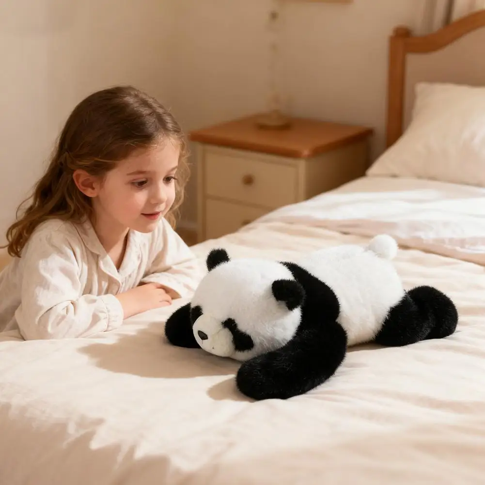 

Cute Panda Lying Back Plush Toy Soft Hug Bear Gift Doll Soothing Sleeping Pillow Multi-functional Animal Panda Plush Cotton Toy
