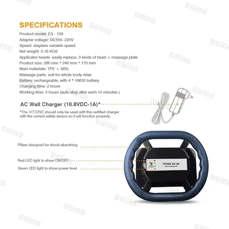 

2025/Vitone Body Massager Variable Speed Electric Professional Vibrating Chiropractor Tool for Back Pain