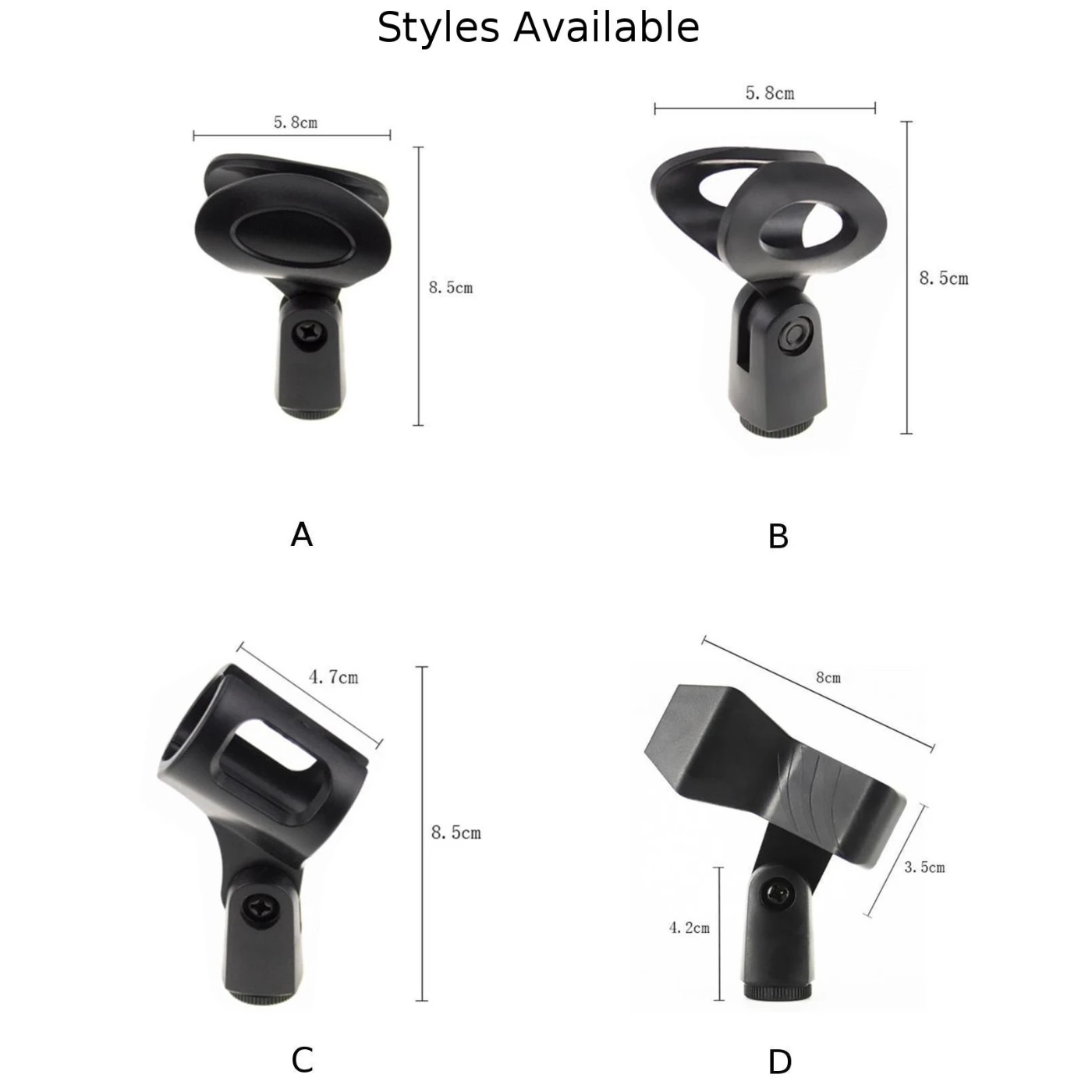 1pcs Microphone Clips Clamp 5/8in To 3/8in With Adapter For Handheld Mic Mount Holder Stand Musical Instrument Accessery