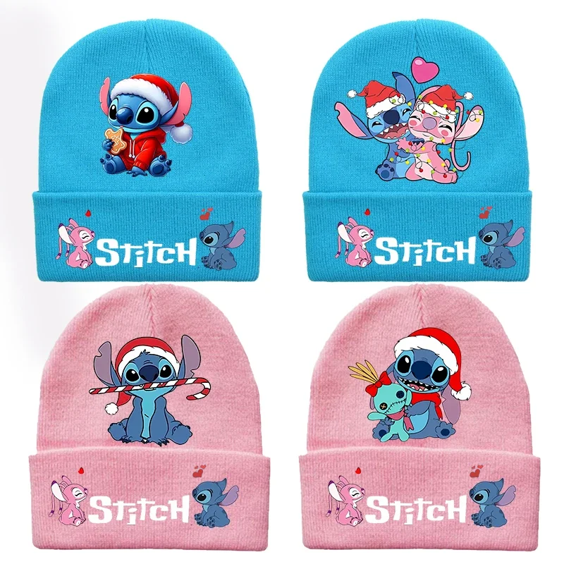 Stitch Christmas Hats for Women Men Beanies Knitted Solid Cute Hat Girl Autumn Female Beanie Cap Warmer Bonnet Ladies Casual Cap