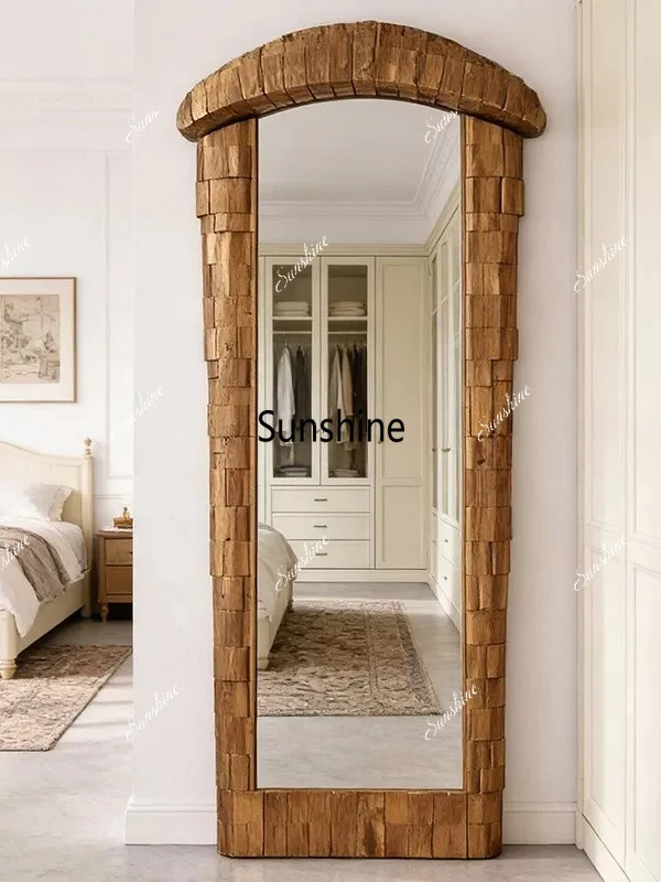 French retro floor mirror, home entrance fitting mirror