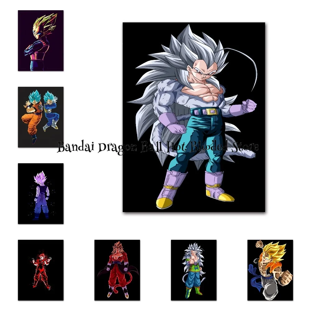 High Quality Hot-blooded Classic Anime Figures Dragon Ball Goku Vegeta Picture Home Living Decorative Painting HD Poster Wall