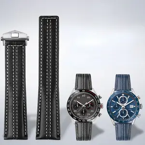 Echt leder Uhren armband fur Tag Heuer Carlisla Serie Porsche Co Marke Uhren armband Zubehor 22mm Rindsleder Armband blau AliExpress