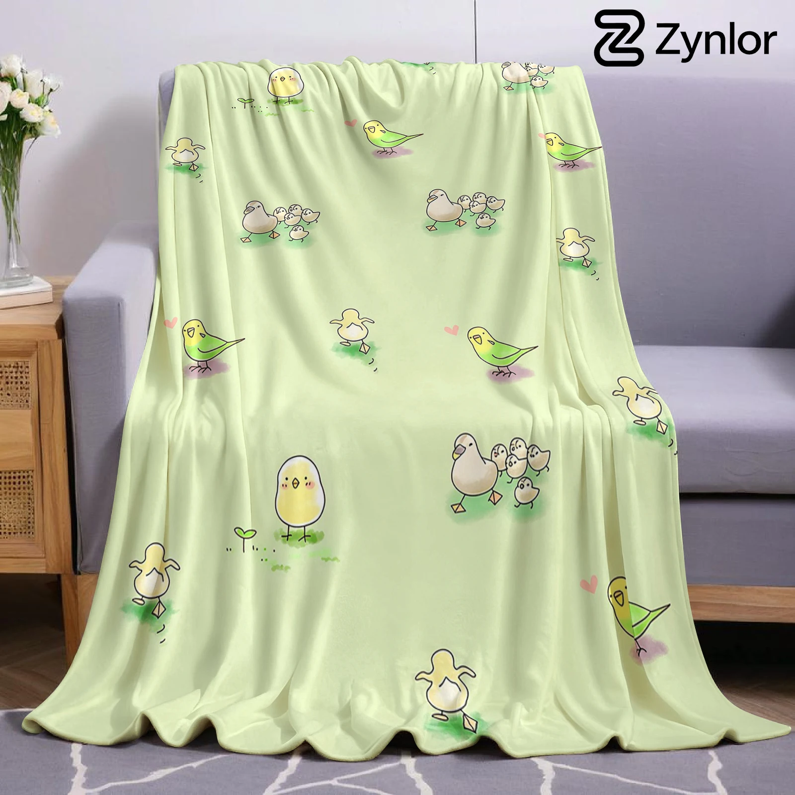 Pastel Bird Chicks Ultra Soft Sherpa Fleece Blanket Fluffy Warm Halloween Cozy Throw for Sofa Couch Bedroom Gift All season