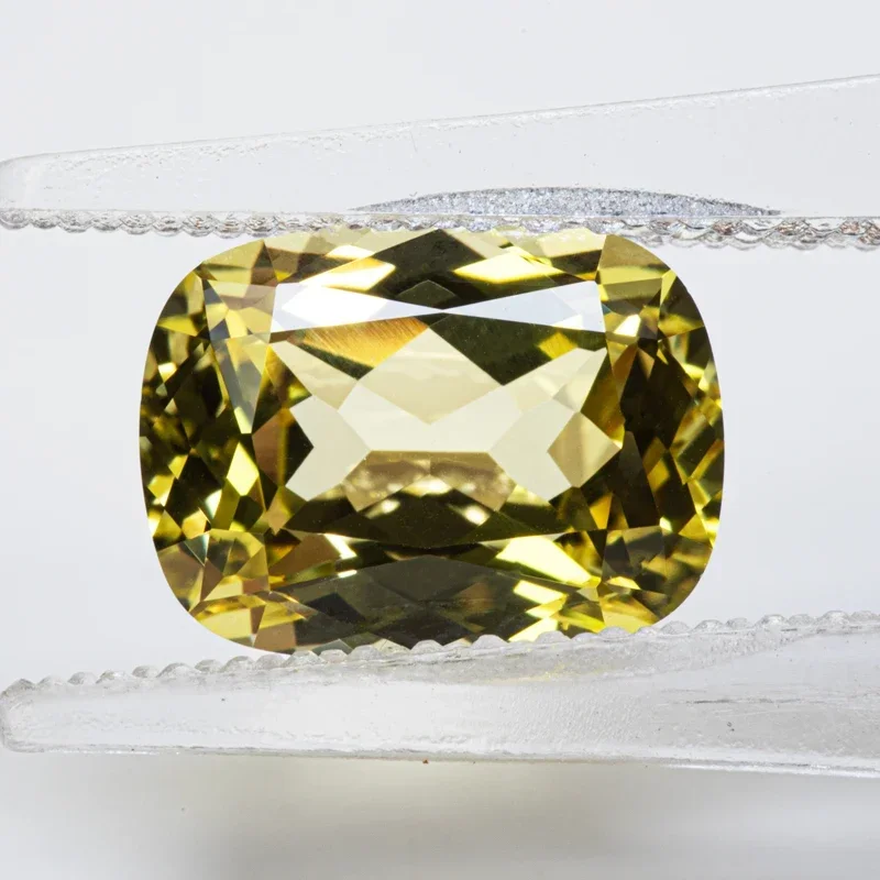 Lab Grown Sapphire Yellow Colour Rectangular Cushion Shape VVS1 Charms DIY Jewelry Making Material Selectable AGL Certificate