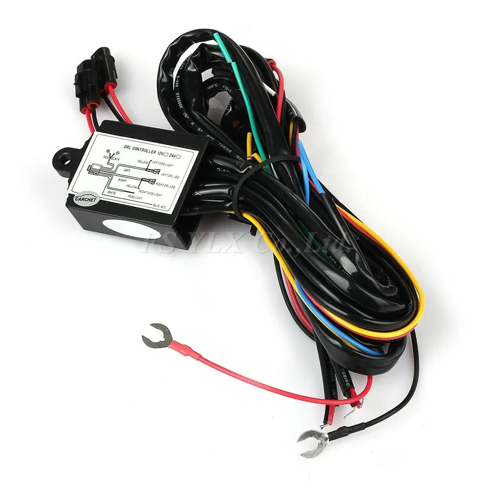 FSYLX 1X Car Led daytime light auto ON/OFF DRL controller wire auto with flash reduce light and synchronous steering function