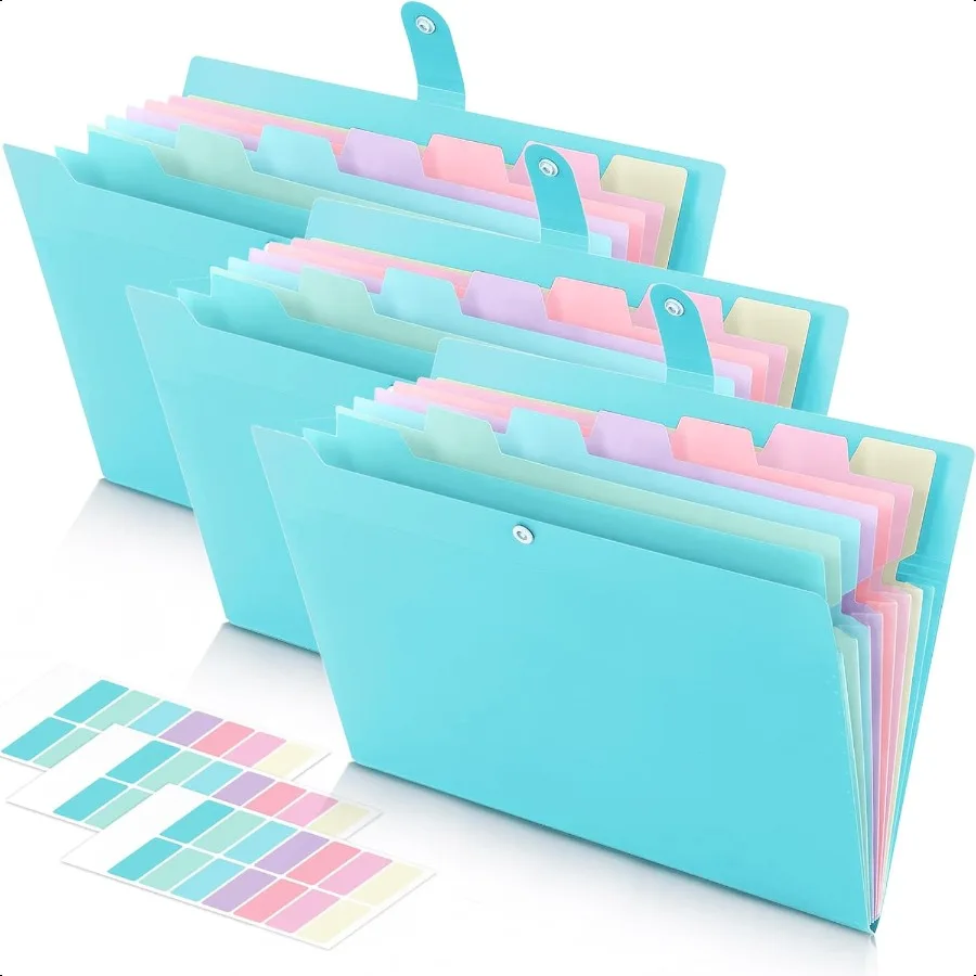 

Expanding File Organizer with 8 Pockets Cute Accordion File Folders with Labels Portable Folders for Documents Paper Bill Recei