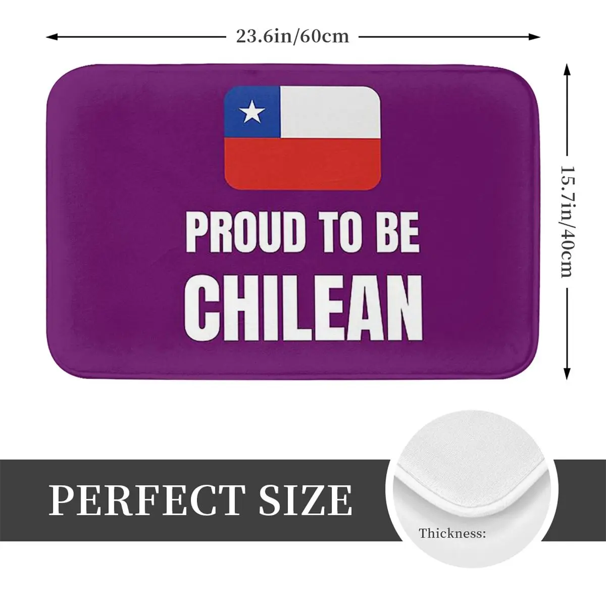 Chilean Flag Proud To Be Chilean Non-slip Doormat Floor Mat Carpet Rug for Kitchen Entrance Bathroom Living room Footpad Mats