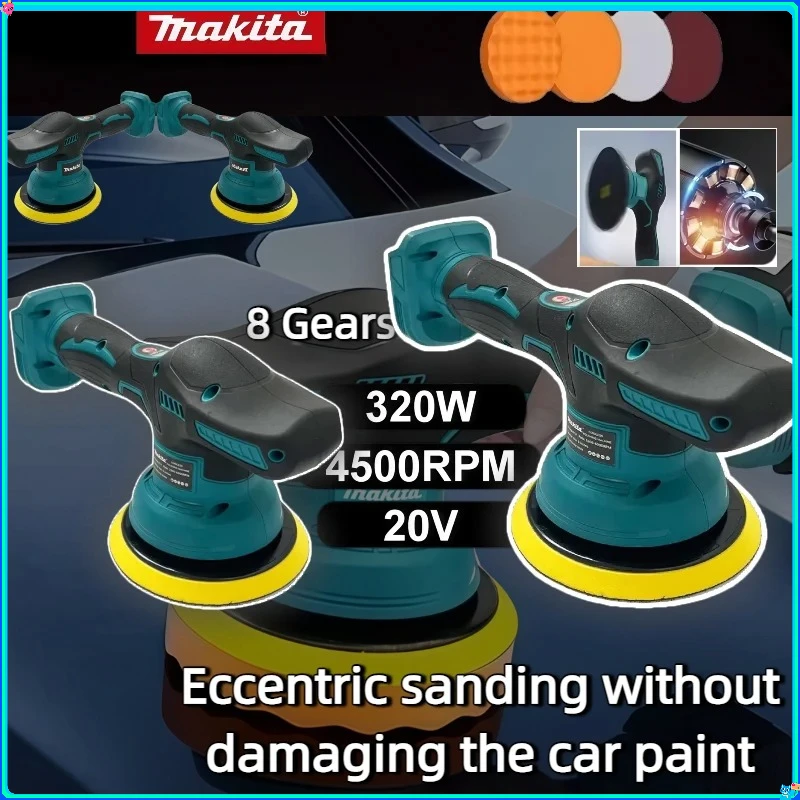 

MakitaCar 8 Gears Electric Polisher Polisher Cordless Digital Display Auto Car Waxing Polishing Machine Tool