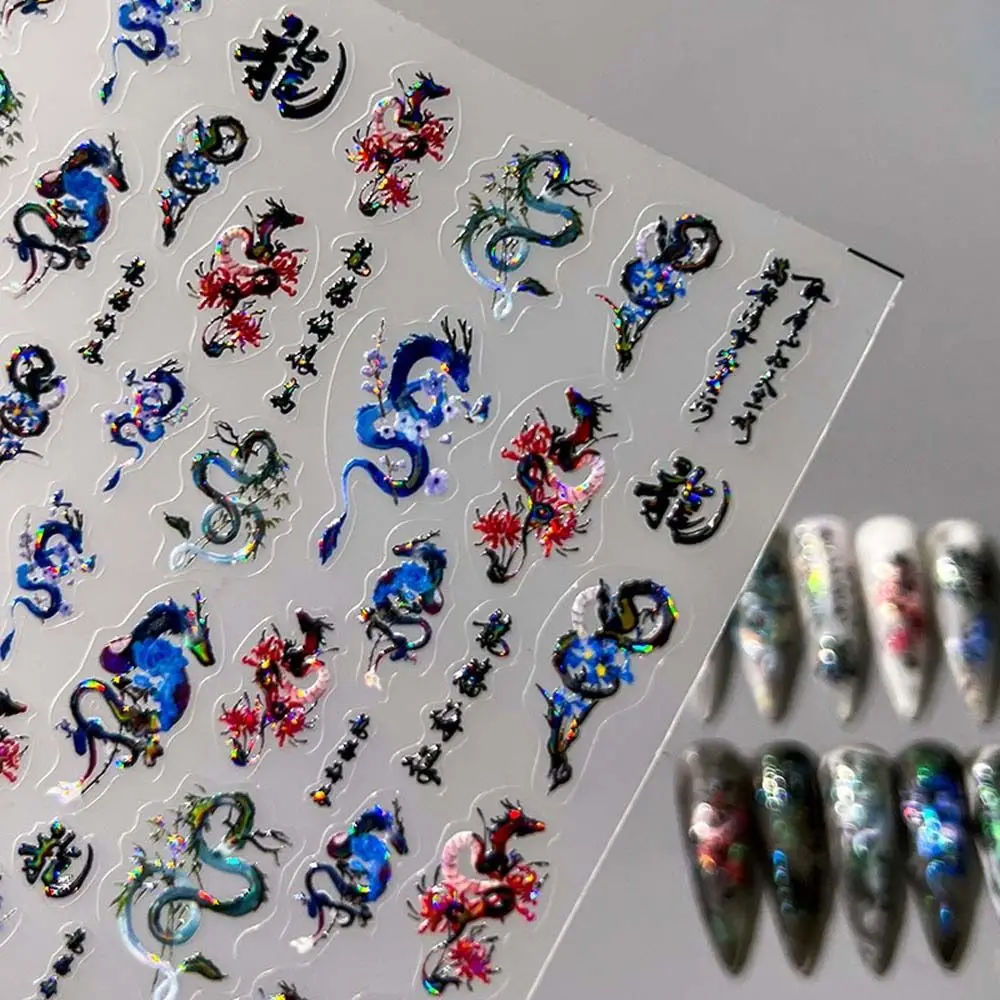 Nail Accessories Dragon Nail Stickers DIY Nail Charms Red Envelope Pattern Chinese Dragon Nail Decals Chinese Character