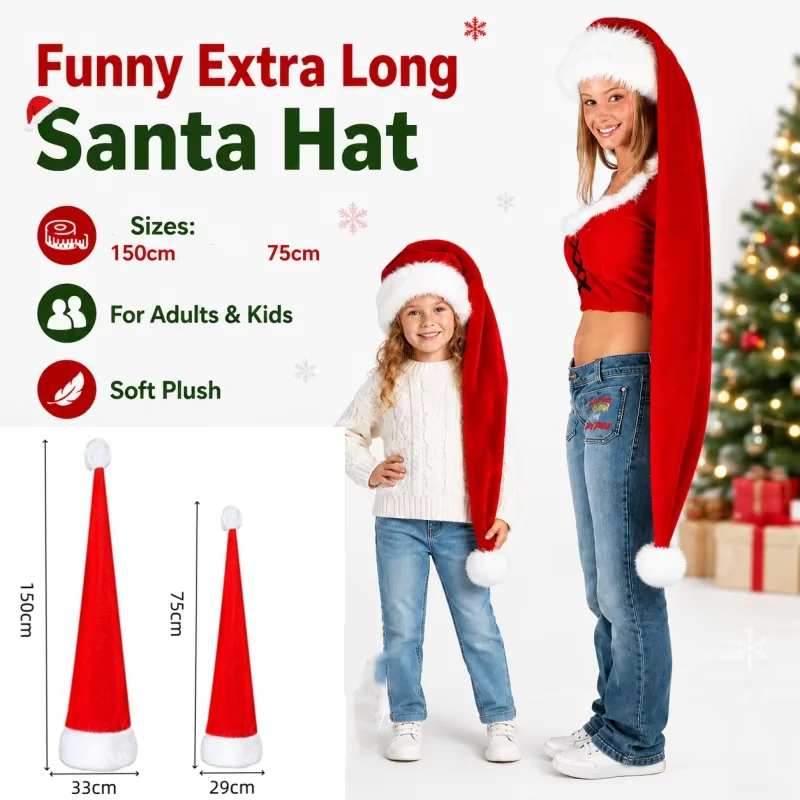 Weihnachten Neujahr Rote Kappe Schneemann Santa Claus Hüte Super Lange Stil Für Kinder Erwachsene Weihnachten Geschenk Party Urlaub Dekoration Requisiten