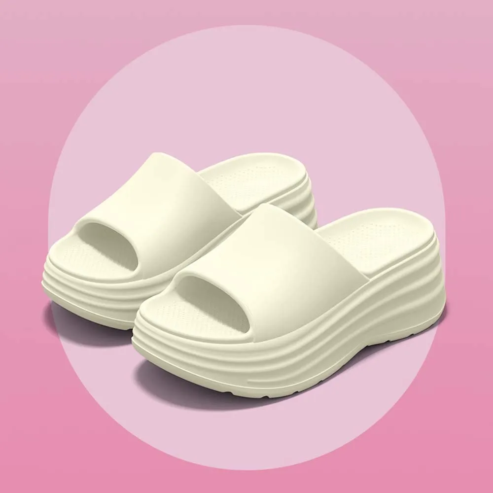 

Home Sandals for Women EVA Platform Slippers Thick Sole Non Slip Beach Slides Sandals Lady Summer Soft Sole Wedge Heel Slipper