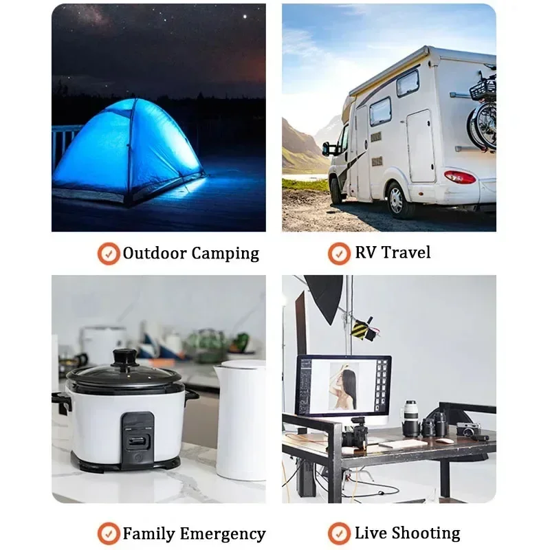 Imagem -05 - Grande Capacidade Estação de Carregamento Portátil Outdoor Camping Emergência Caldeira de Armazenamento de Energia Móvel Lifepo4 300w