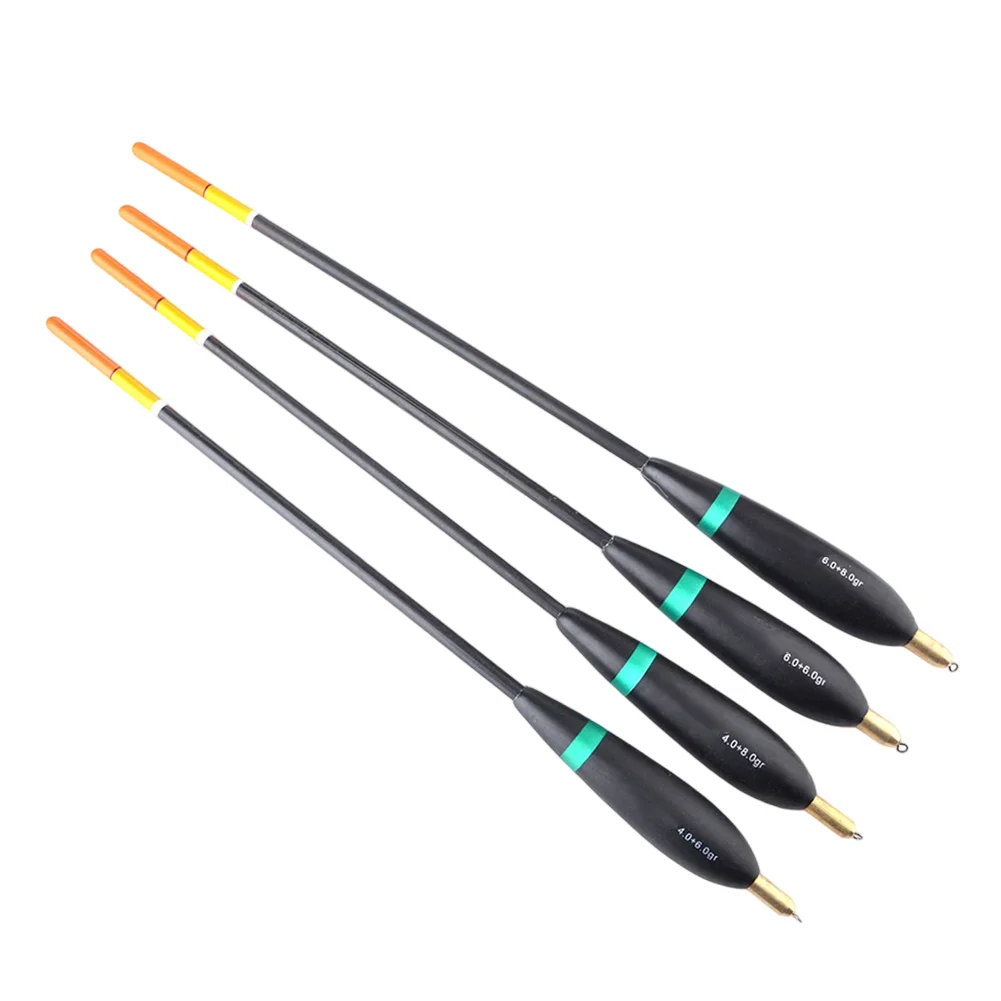 4 قطع من عوامات صيد الأسماك من خشب البلسا مع كرات ذيل رأس نحاسية مصممة لمتانة وانزلاق سلس على خطوط الصيد