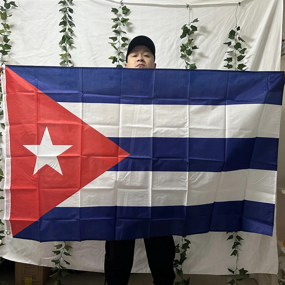 TIKI FLAG علم كوبا 90x150 سنتيمتر البوليستر cu شبل كوبا العلم الوطني ديكور المنزل معلق لافتة