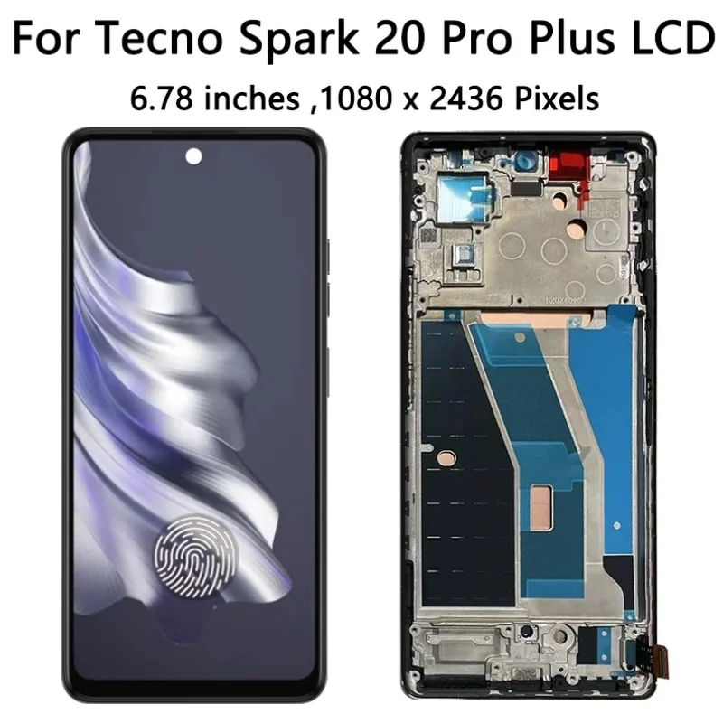 For Tecno Spark 20 Pro Plus LCD Display Screen+Touch Digitizer For Tecno KJ7 note 40pro x6850 note 40pro 5g x6851LCD Replacement