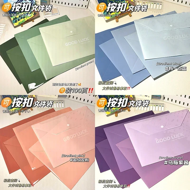 Estante de archivos A4, bolsa de almacenamiento para carpetas con botones que cambian de Color, clasificación temática, bolsa de archivo,