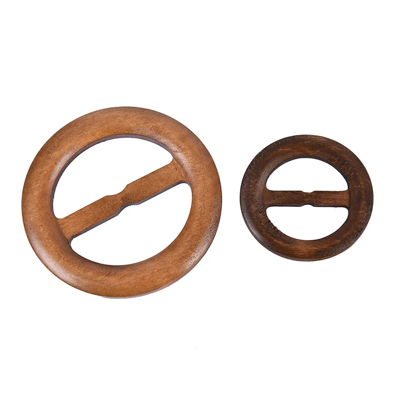 Wooden Round Ring Belt Buckle Shape Handmade Wooden Crafts For Clothes Bag Accessories Apparel Ornament DIY Decor