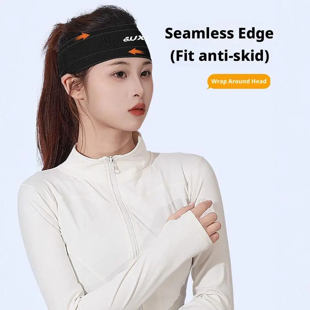 

1pcs Men Sport Elastic Headbands Thick Non-Slip Sweatband Basketball Sports Headband Breathable Yoga Fitness Women Gym Men M6Q5