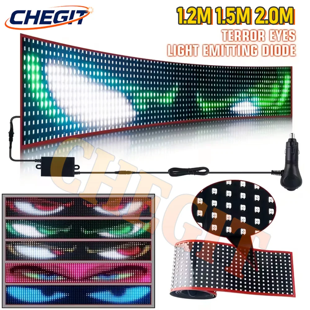 

Приложение «Дьявольский глаз» длиной 2 м, дистанционное управление, грузовик, светодиодная матрица, пиксельная панель, освещение, граффити, прокрутка, текстовая доска, лобовое стекло