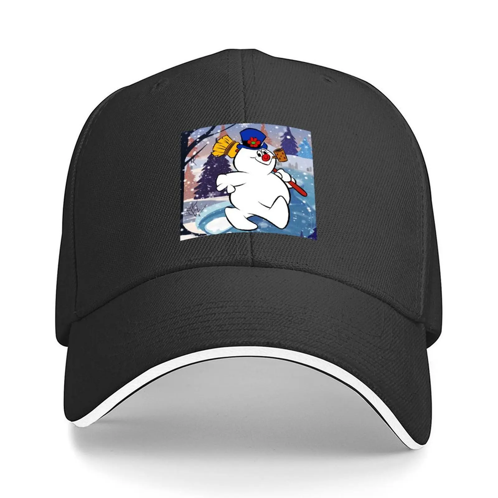 

FROSTY THE SNOWMAN UNDER SNOWFLAKE Baseball Cap western Hat fishing caps man Luxury man cap Luxury Brand Women's Beach Men's