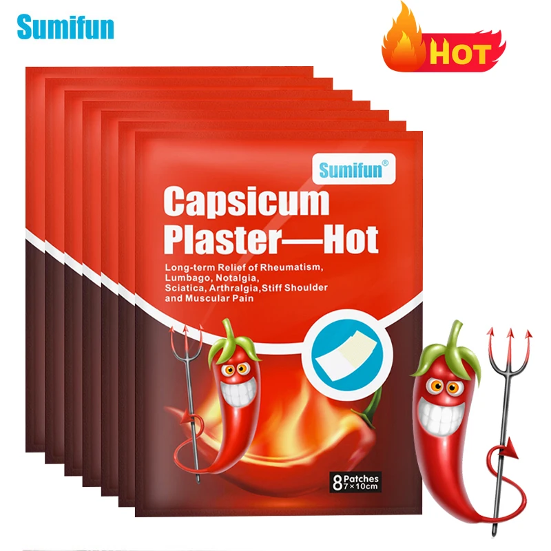 

8/16/24/40Pcs Sumifun Hot Pepper Balm Joint Muscle Pain Relief Patch Knee Neck Painkiller Rheumatoid Arthritis Medical Plaster