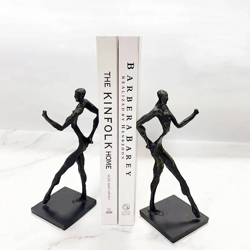 Minimalist Black Metal Abstract Character Sculpture Desk Decoration Creative Crafts Ornaments Modern Home Decor Accessories