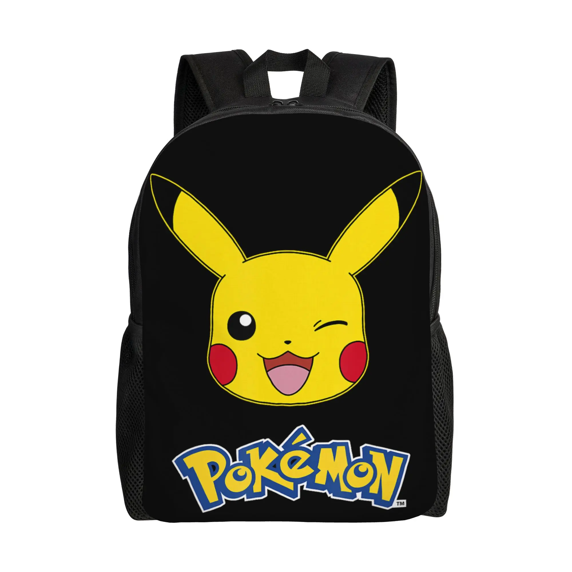 

Bandai backpacks Pokemon Pikachu Wink Cute Face Official Logo Daypack mochila Hiking Retro Washable Rucksack