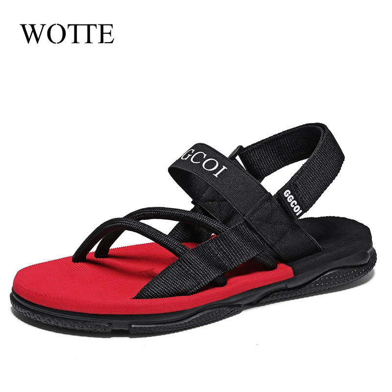 Men Beach Sandals 2024 Slip On Flats Slippers Sandals Men Sandalias Hombre Gladiator Casual Sandals Rope Male Summer Beach Shoes