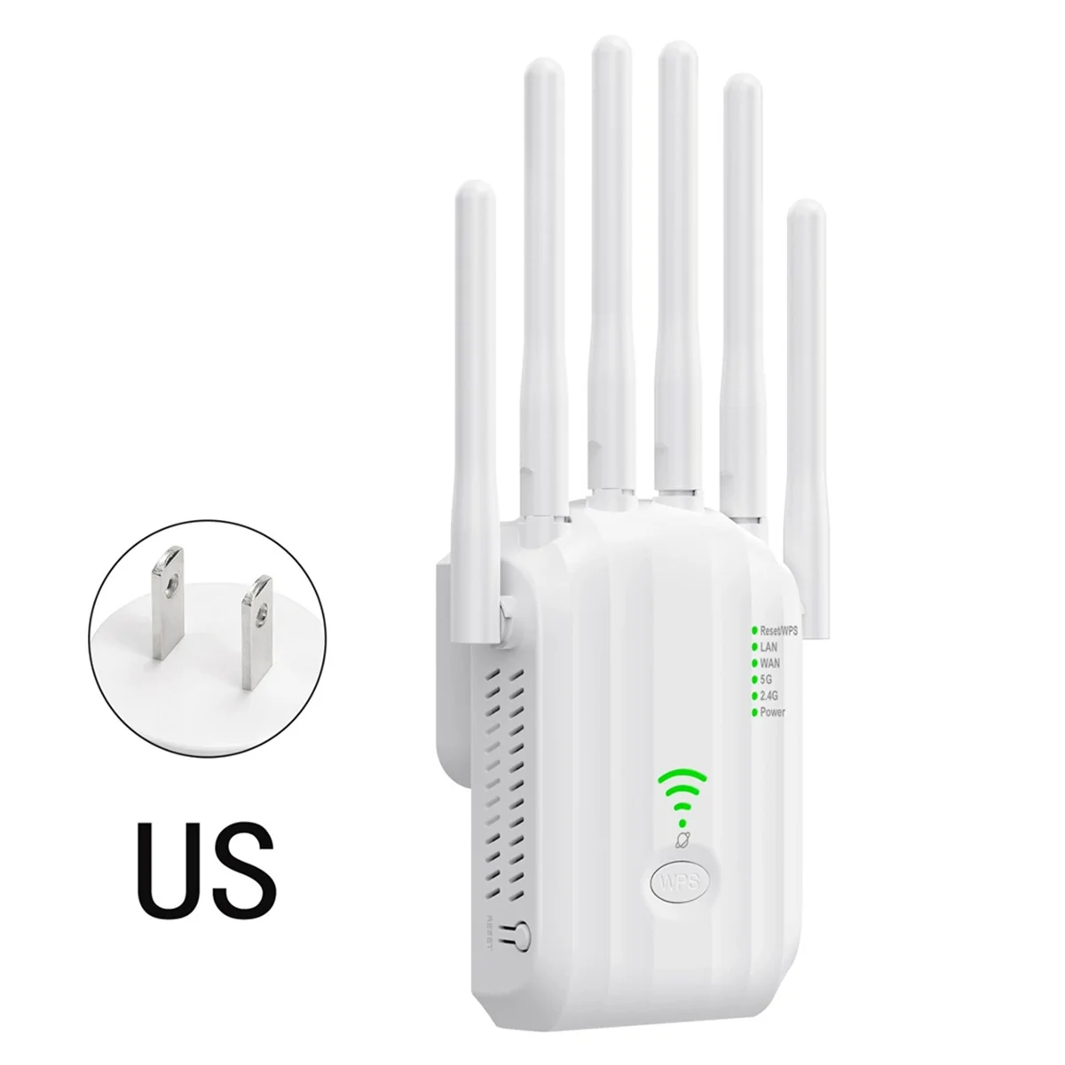 Yours AC1200 Repetidor WiFi 1200Mbps Amplificador extensor WiFi inalámbrico 2.4G/5GHz Amplificador de señal WIFi de doble banda de largo alcance (EE. UU.)