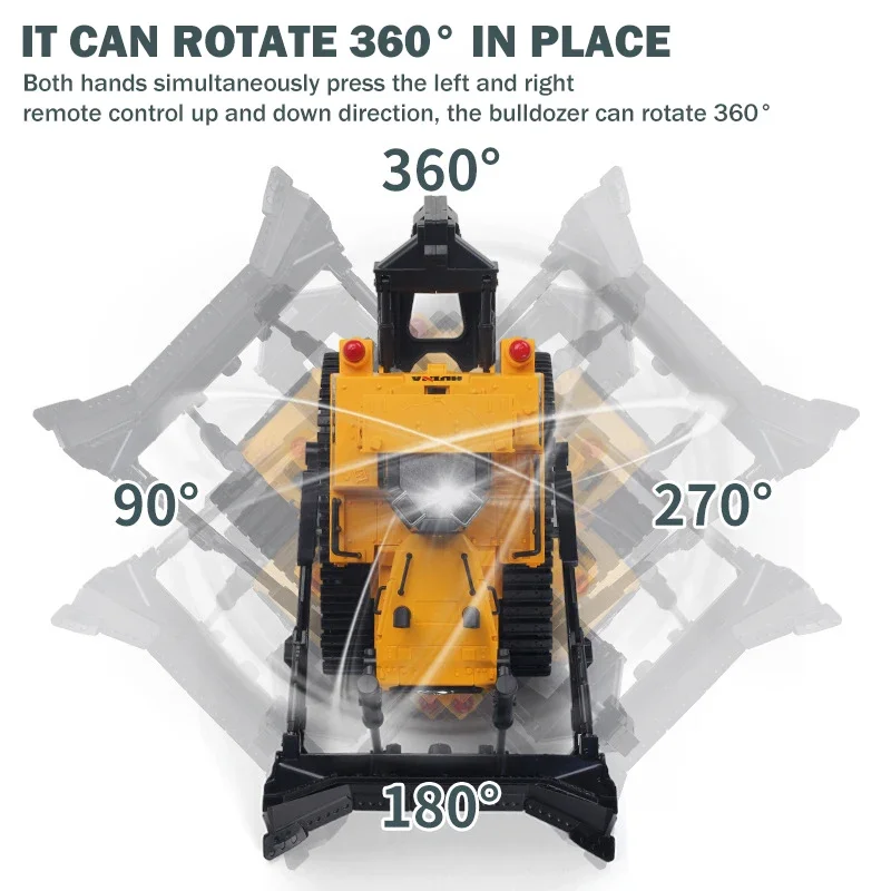 HUINA 1554 مركبة يتم التحكم بها عن بُعد 1/16 لعبة سيارة التحكم عن بعد جرافة سبيكة جرار الهندسة نموذج سيارة لعب للبنين هدايا الأطفال