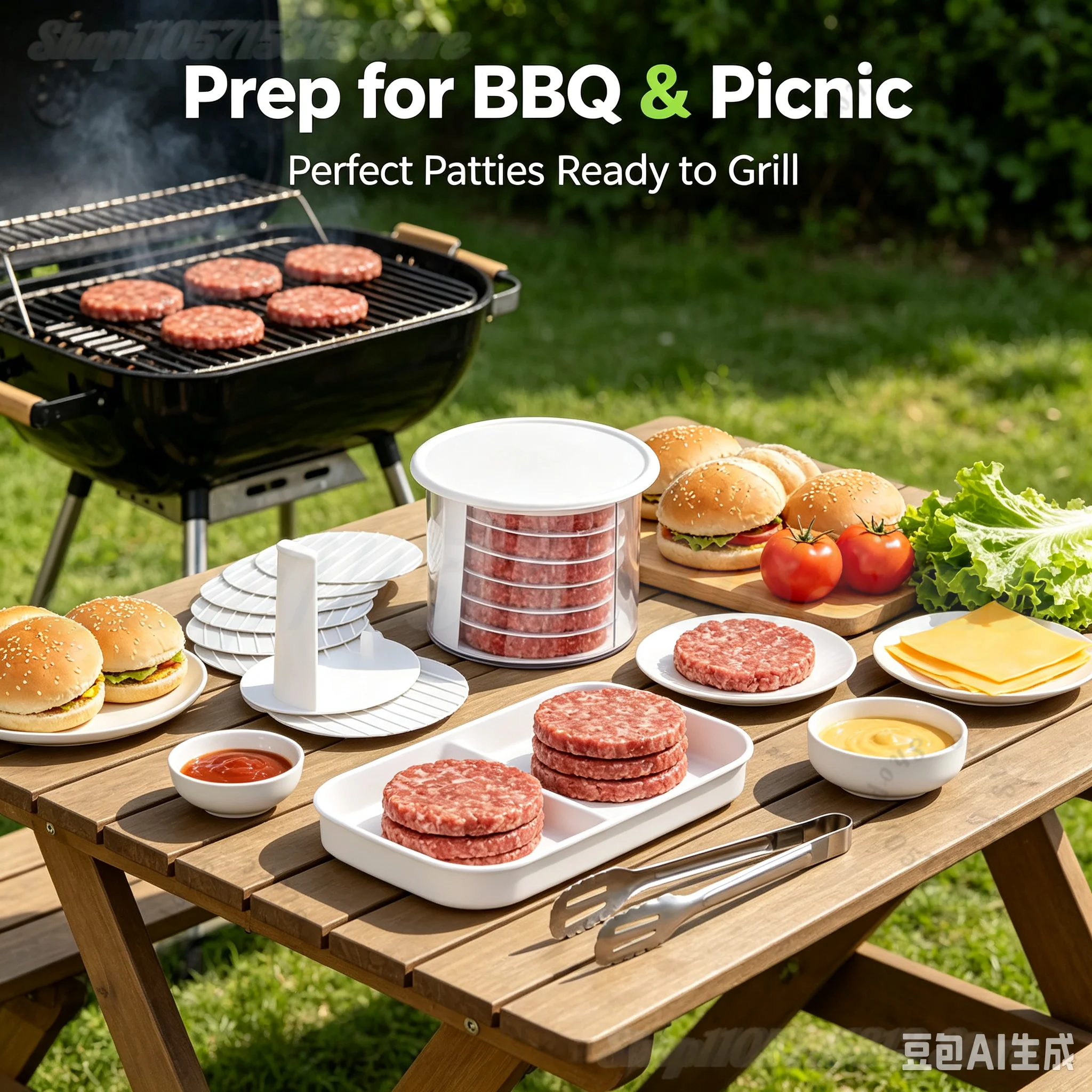 Burger Patty Maker & Stacker — Non-Stick Press Mold with Freezer-Safe Storage Container 3