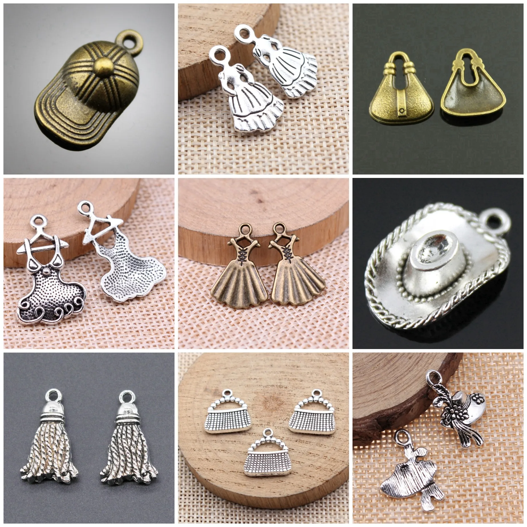Zinc Alloy Clothes Handbag Mini Charms Pendant Fashion For Earring Keychain Necklace Making Jewelry Accessories