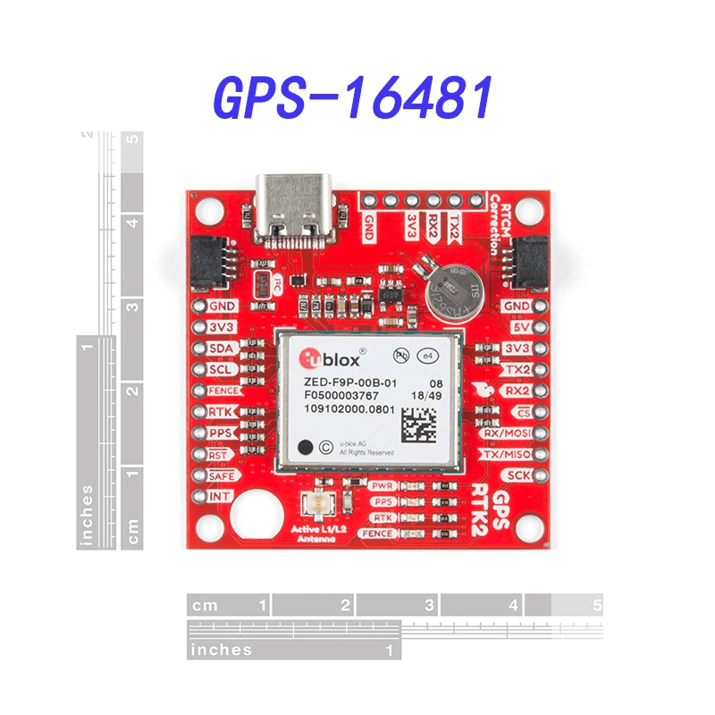 

Avada Tech GPS-16481 GPS-RTK-SMA Breakout - ZED-F9P