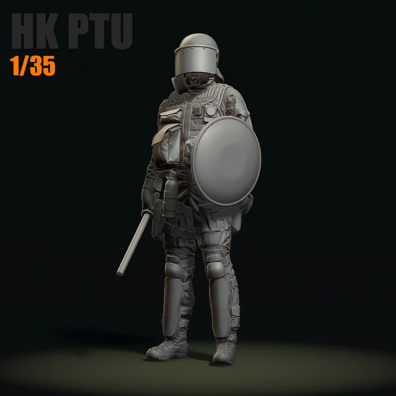 

1/35 Hong Kong Police Gas Mask Gk Resin Micro Miniature Action Figure 3d Printed White Model Toy Unassembled Unpainted Kit ﻿