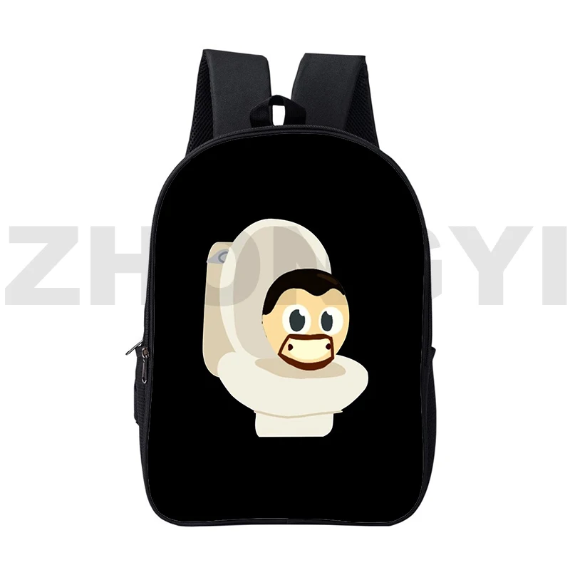 Sac à dos drôle d'école de toilette Skibidi, sac à dos pour ordinateur portable, sac à dos pour ordinateur portable, impression 3D Anime, sac à dos de toilette, étudiants du collège, 16 pouces