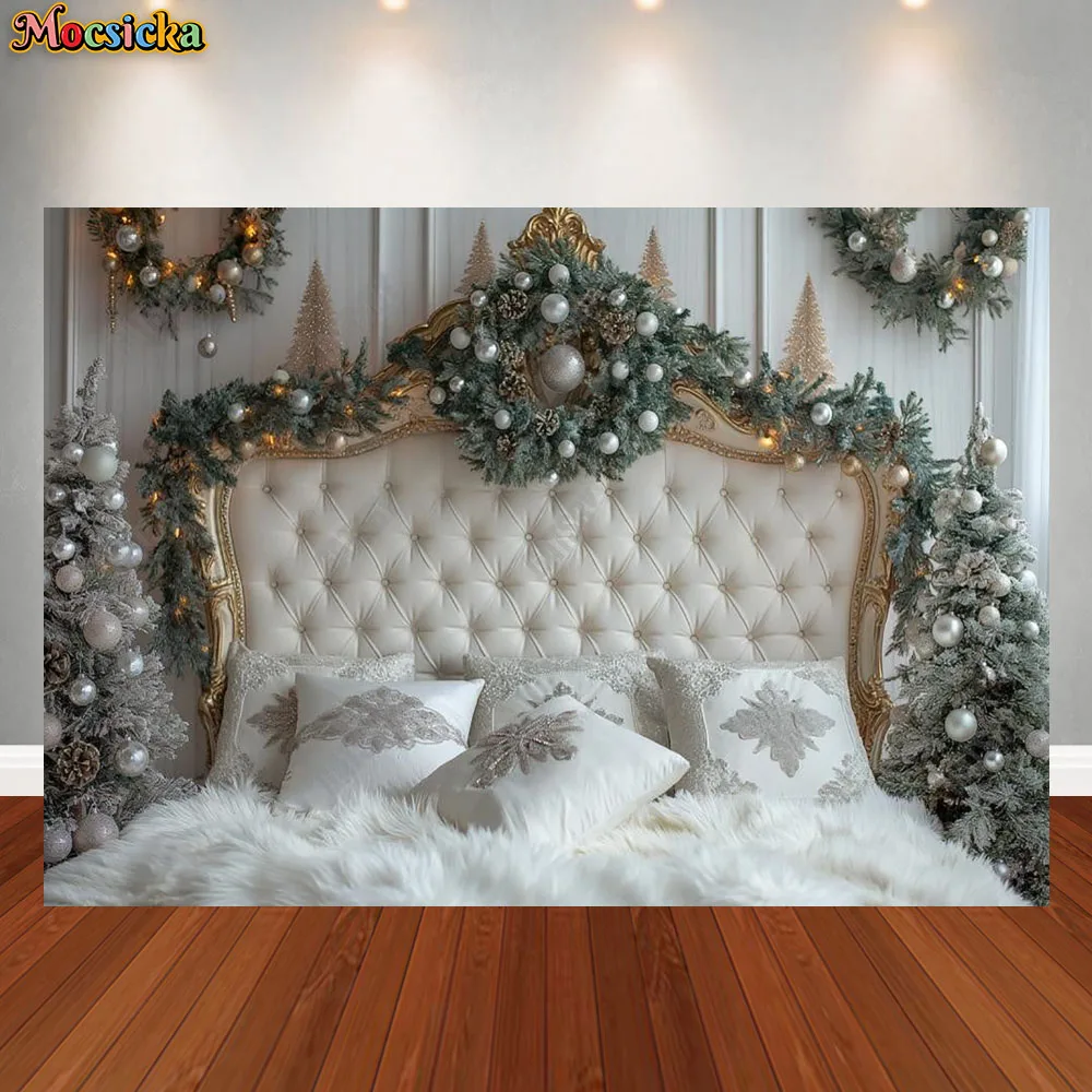 

Christmas Photography Background Lving Room Headboard XMAS Tree Party Decorations Supplies Kids Photo Portrait Studio Props