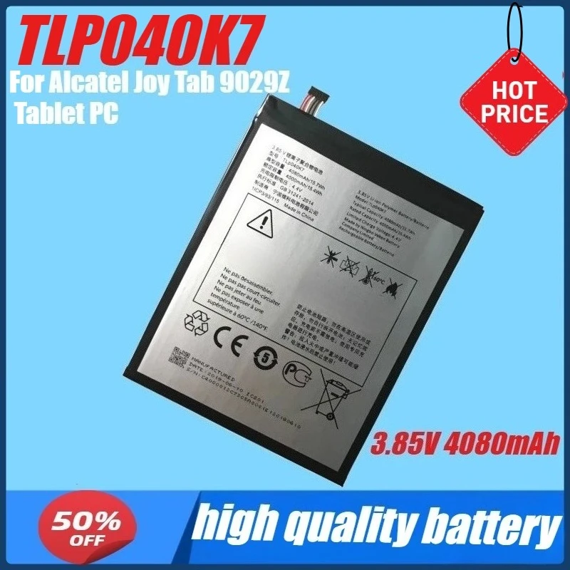 

3.85V 4080mAh 15.7Wh TLP040K7 Battery for Alcatel Joy Tab 9029Z Tablet PC Batteries