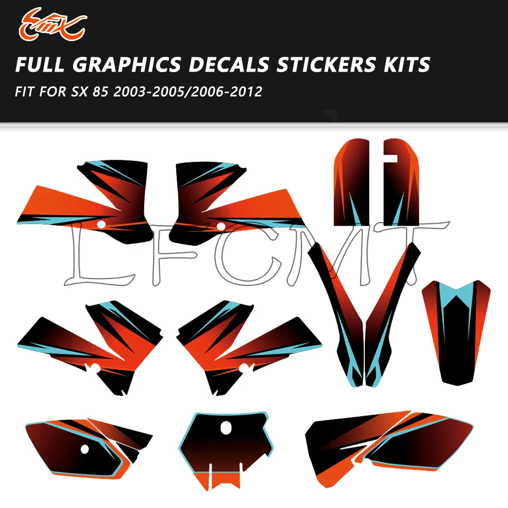 

Motorcycle Fairings Full Set Graphics Background Decal Stickers Fit for SX85 SX 85 2003 2004 2005 2006-2012